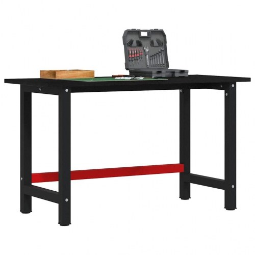 Arbejdsbænk 140 x 60 x 81,5 cm i massivt egetræ - mørkebrun