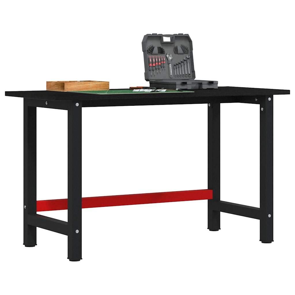 vidaXL arbejdsbænk 140x60x81,5 cm massivt egetræ rektangulær mørkebrun