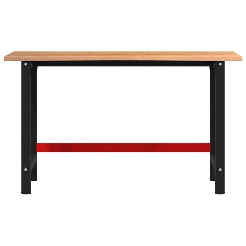 Arbejdsbænk 140 x 60 x 81,5 cm i massivt egetræ - mørkebrun