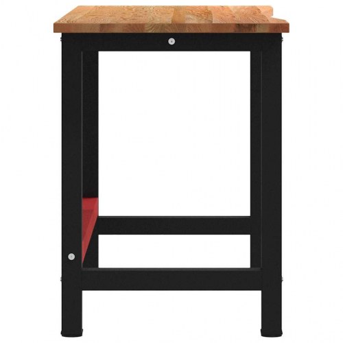 Arbejdsbænk 140 x 60 x 81,5 cm i massivt egetræ - mørkebrun