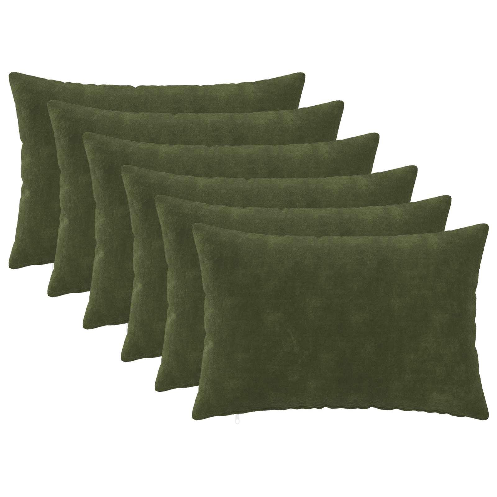 Pudebetræk HEERLEN grøn 50 x 70 cm mikrofiber fleece - 6 stk.