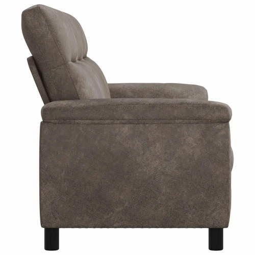 3-personers sofa i mørkegrå kunstigt ruskind - 214 x 90 x 95 cm
