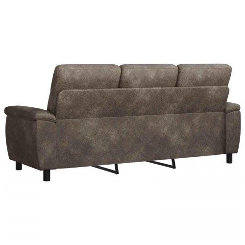 3-personers sofa i mørkegrå kunstigt ruskind - 214 x 90 x 95 cm