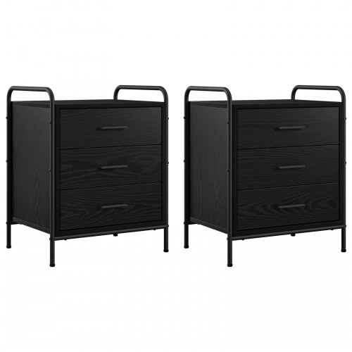 Sengeborde 2 stk. i sort eg 48 x 36,5 x 60 cm