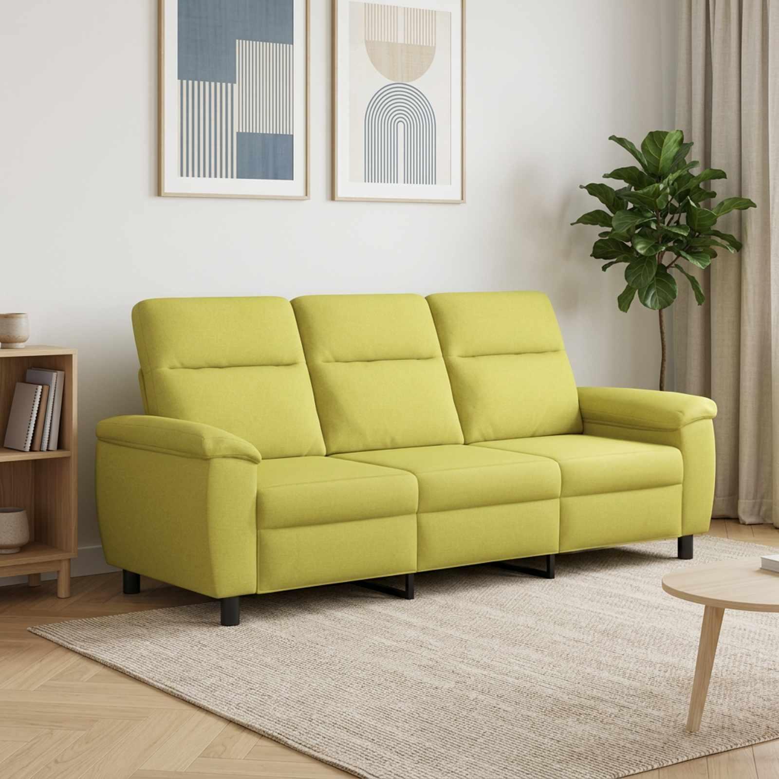 3-personers sofa lys grøn 214 x 90 x 95 cm