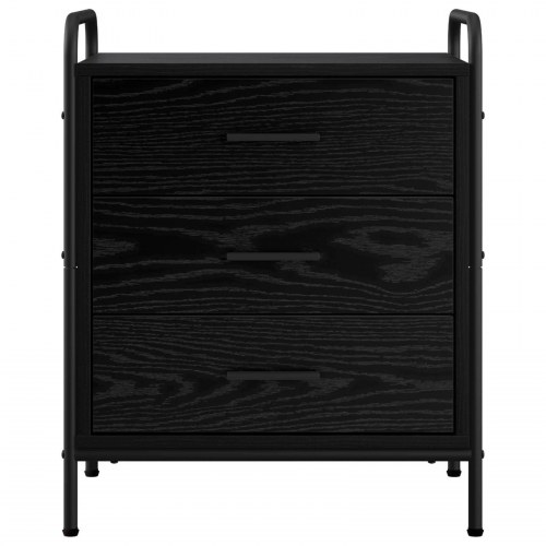 Sengebord i sort eg med 3 skuffer - 48 x 36,5 x 60 cm