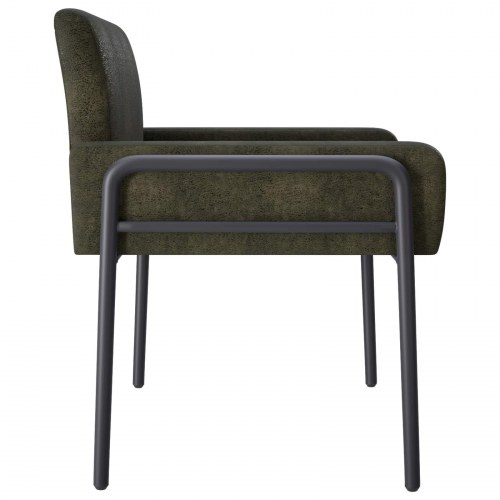 Lænestol i imiteret ruskind - Army Grøn