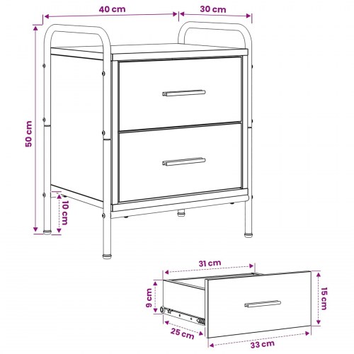 Sengeborde 2 stk. artisan-eg 40 x 30 x 50 cm