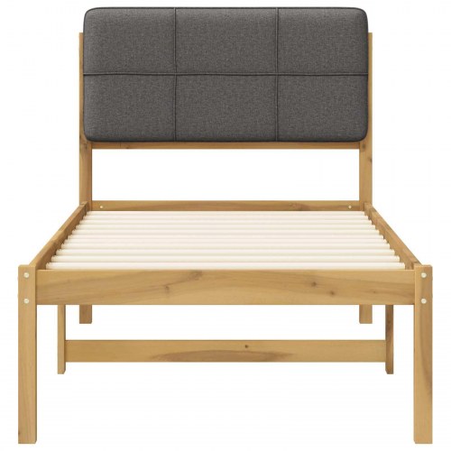 Sengestel 90 x 200 cm med polstret hovedgavl - hvidvasket/lysegrå