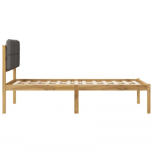 Sengestel 90 x 200 cm med polstret hovedgavl - hvidvasket/lysegrå