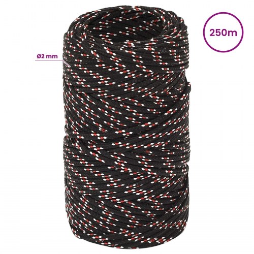 Universaltov 2 mm 250 m - sort/rød PP