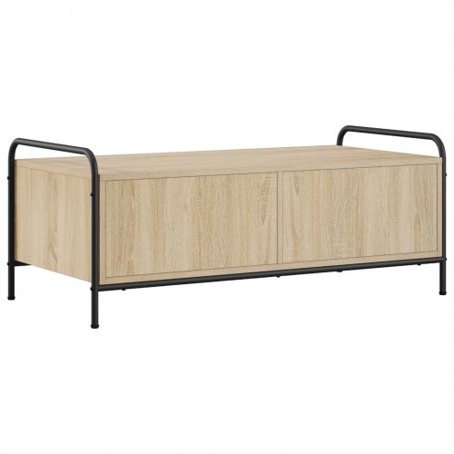Sofabord i Sonoma-eg med 2 skuffer - 99,5 x 49 x 41 cm