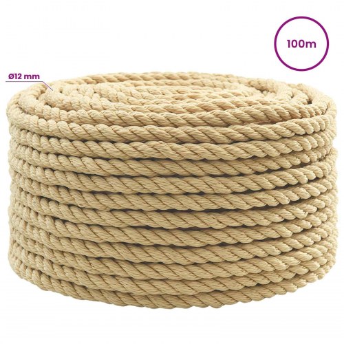 Universaltov i PP 12 mm 100 m - naturfarvet