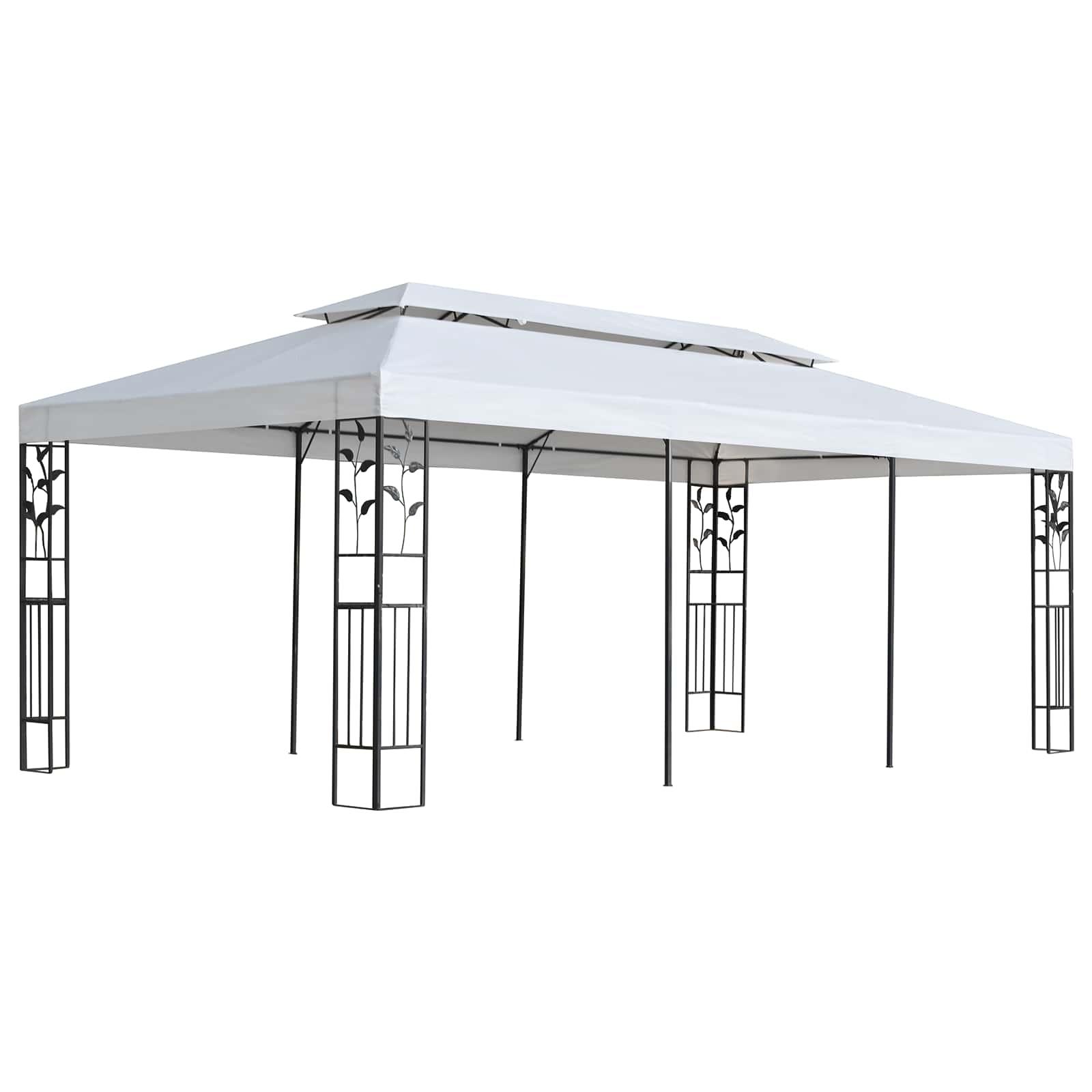 vidaXL Pavillondug Hvid 300 x 600 cm Polyester