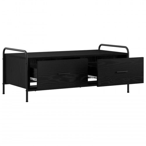 Sofabord i sort eg med 2 skuffer - 99,5 x 49 x 41 cm