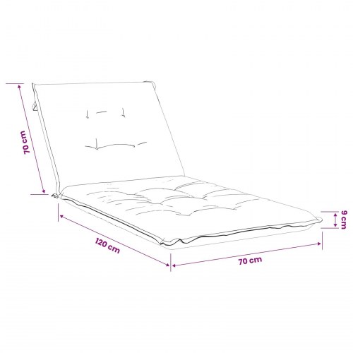 Solsengspude GEMERT - antracit 190 x 70 x 9 cm