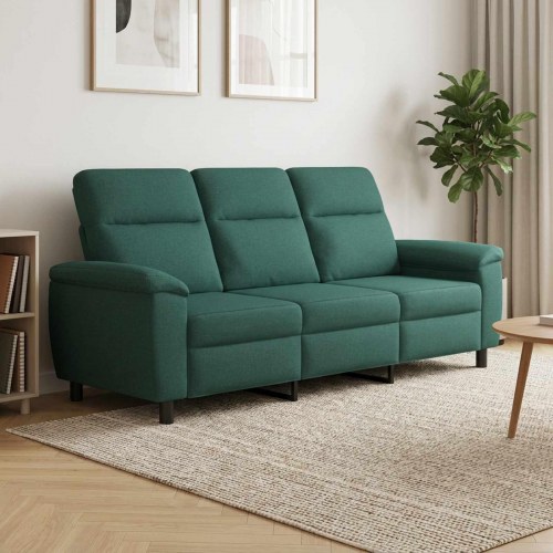 3-personers sofa mørkegrøn 214 x 90 x 95 cm