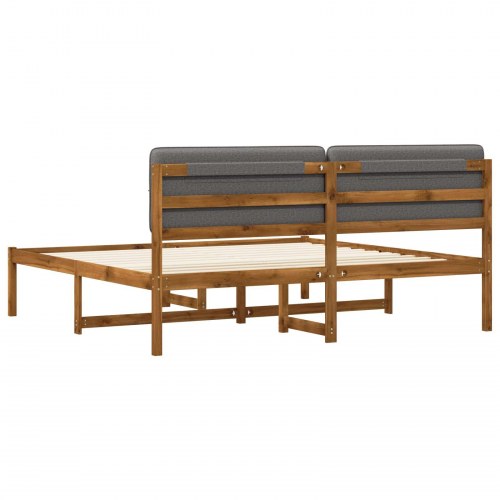 Sengestel med polstret hovedgavl 180 x 200 cm - naturfarvet/lysegrå