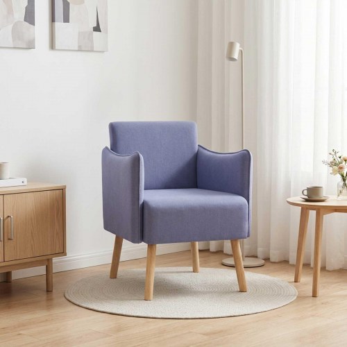 Lænestol i jeans blå stof - 60 x 65 x 76 cm