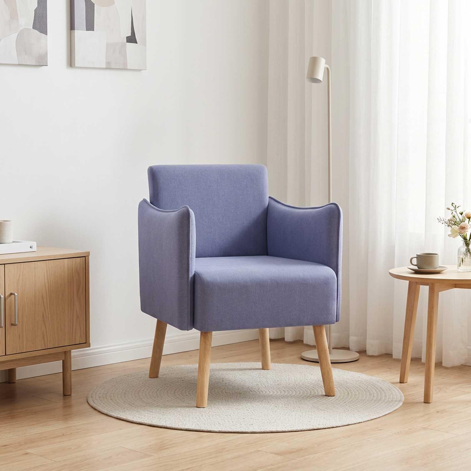 Lænestol i jeans blå stof - 60 x 65 x 76 cm