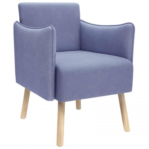 Lænestol i jeans blå stof - 60 x 65 x 76 cm