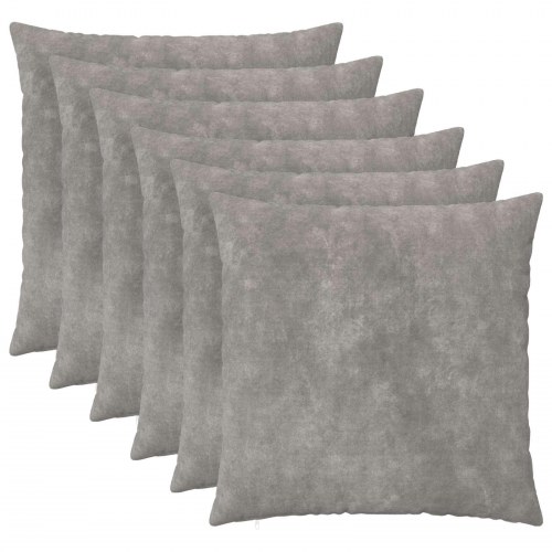 Pudebetræk HEERLEN lysegrå 55 x 55 cm mikrofiber fleece - 6 stk.
