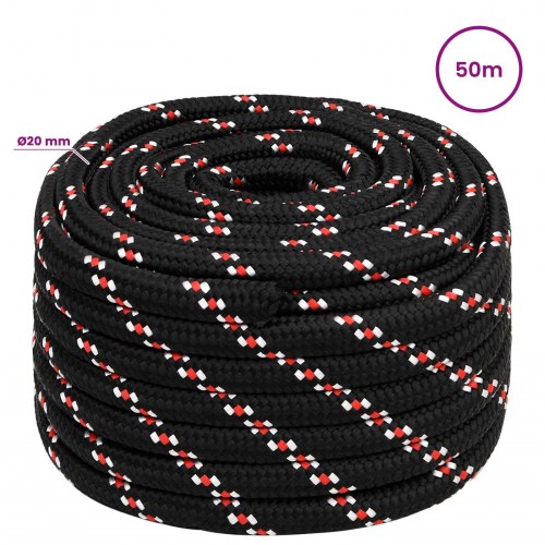 Universaltov 20 mm 50 m - sort og rød PP