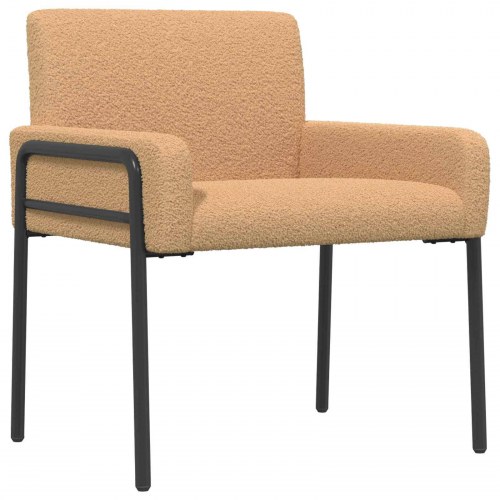 Lænestol i beige bouclé