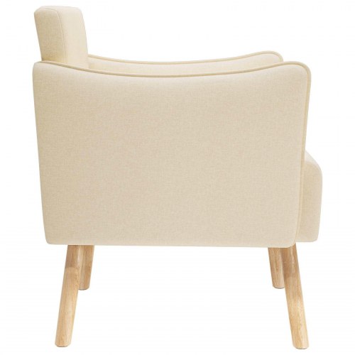 Lænestol i cremefarvet stof