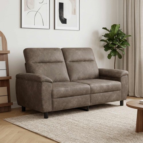 2-personers sofa i mørkegrå faux ruskind - 178 x 90 x 95 cm
