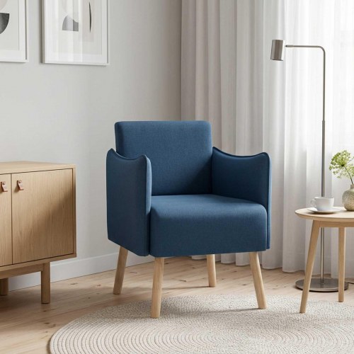 Accentstol i blå polyester