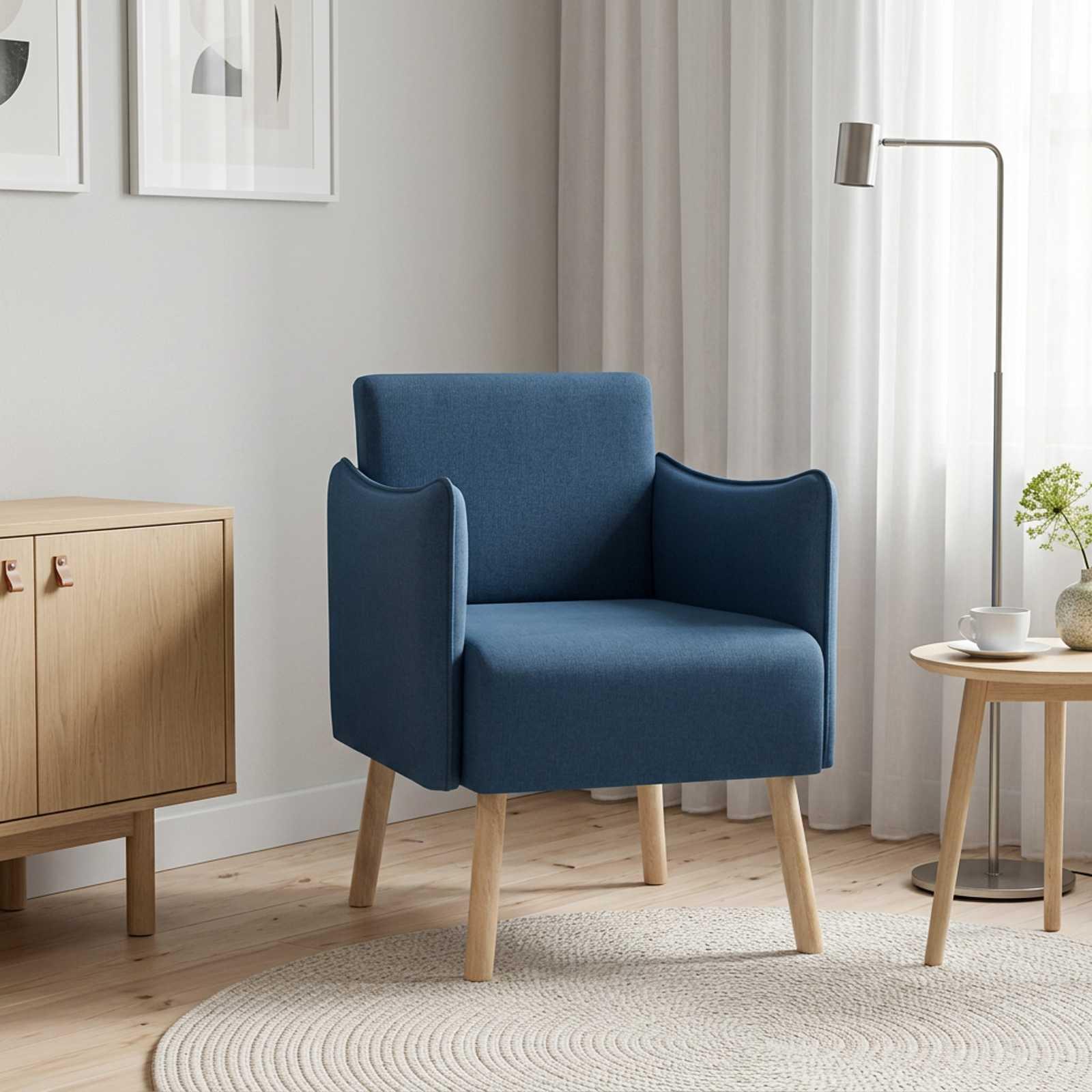 Accentstol i blå polyester