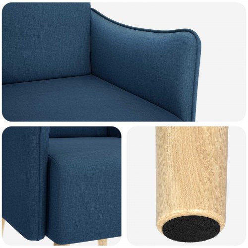 Accentstol i blå polyester