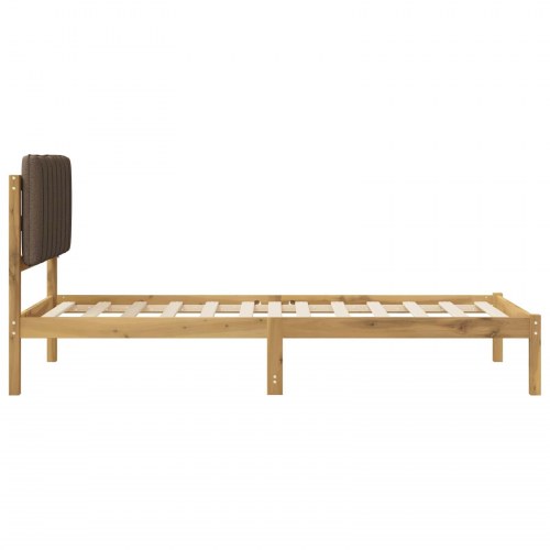 Sengestel 90 x 200 cm med polstret hovedgavl - hvidvasket/taupe