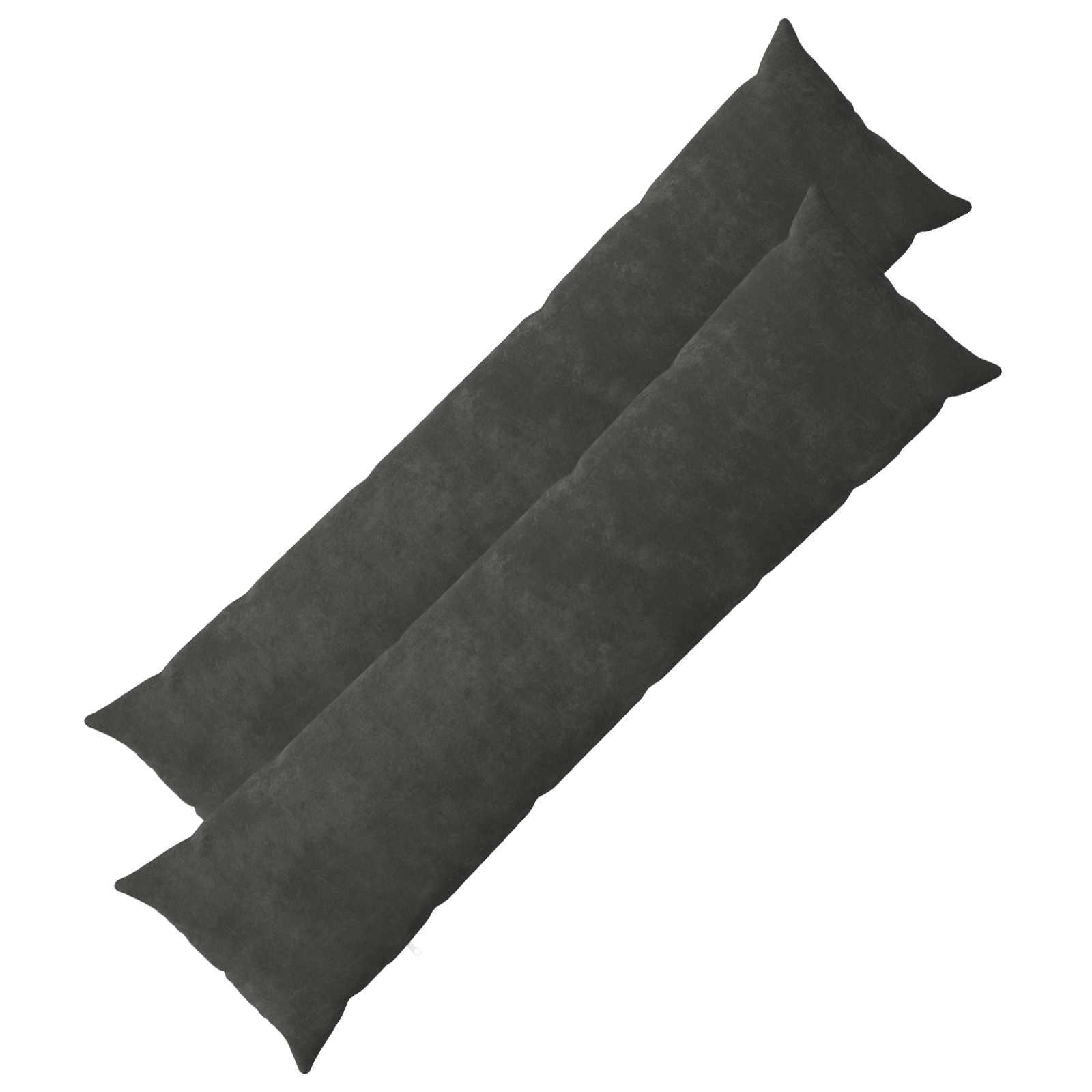 vidaXL Pude 2 stk. HEERLEN Antracit 40 x 145 cm Mikrofiber Fleece