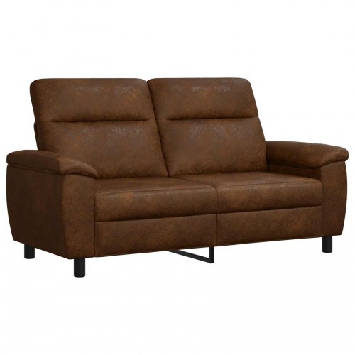 2-personers sofa i brun imiteret ruskind - 178 x 90 x 95 cm