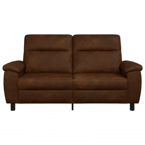 2-personers sofa i brun imiteret ruskind - 178 x 90 x 95 cm