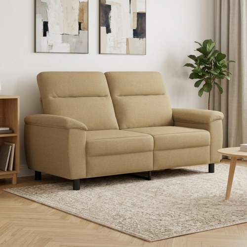 2-personers sofa i stof - lys brun, 178 x 90 x 95 cm