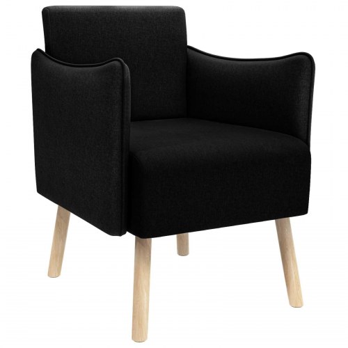 Lænestol i sort stof - 60 x 65 x 76 cm