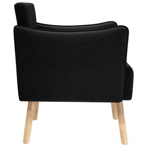 Lænestol i sort stof - 60 x 65 x 76 cm