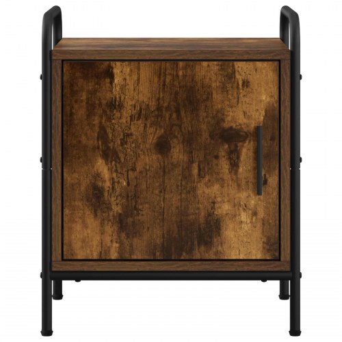Sengebord i røget eg med 1 dør - 40 x 30 x 50 cm