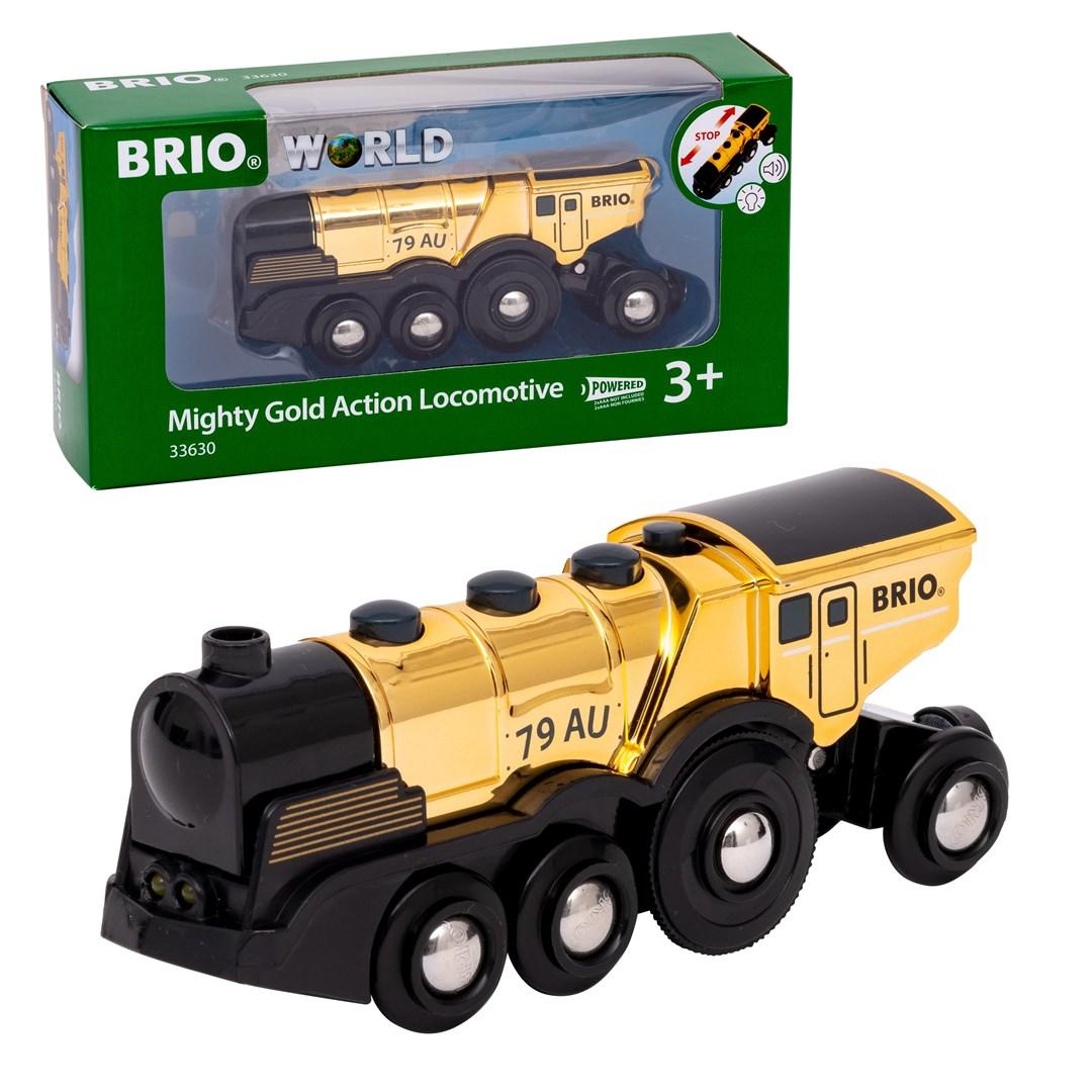 Brio World Togbaner Mighty Lokomotiv Batteridrevet 33630 (3år+) Guld