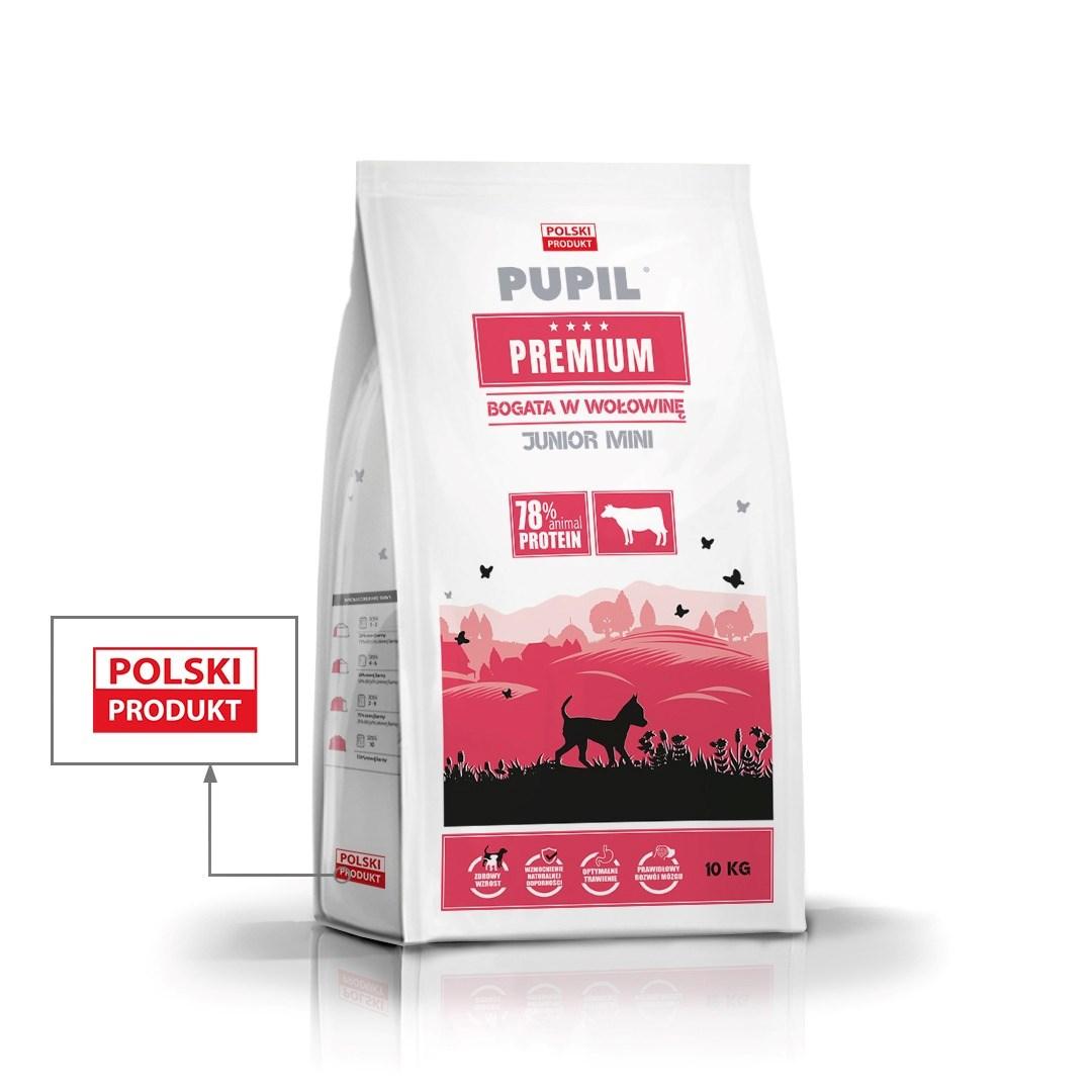Tørfoder til juniorhunde PUPIL Premium Junior Mini med oksekød - 10 kg