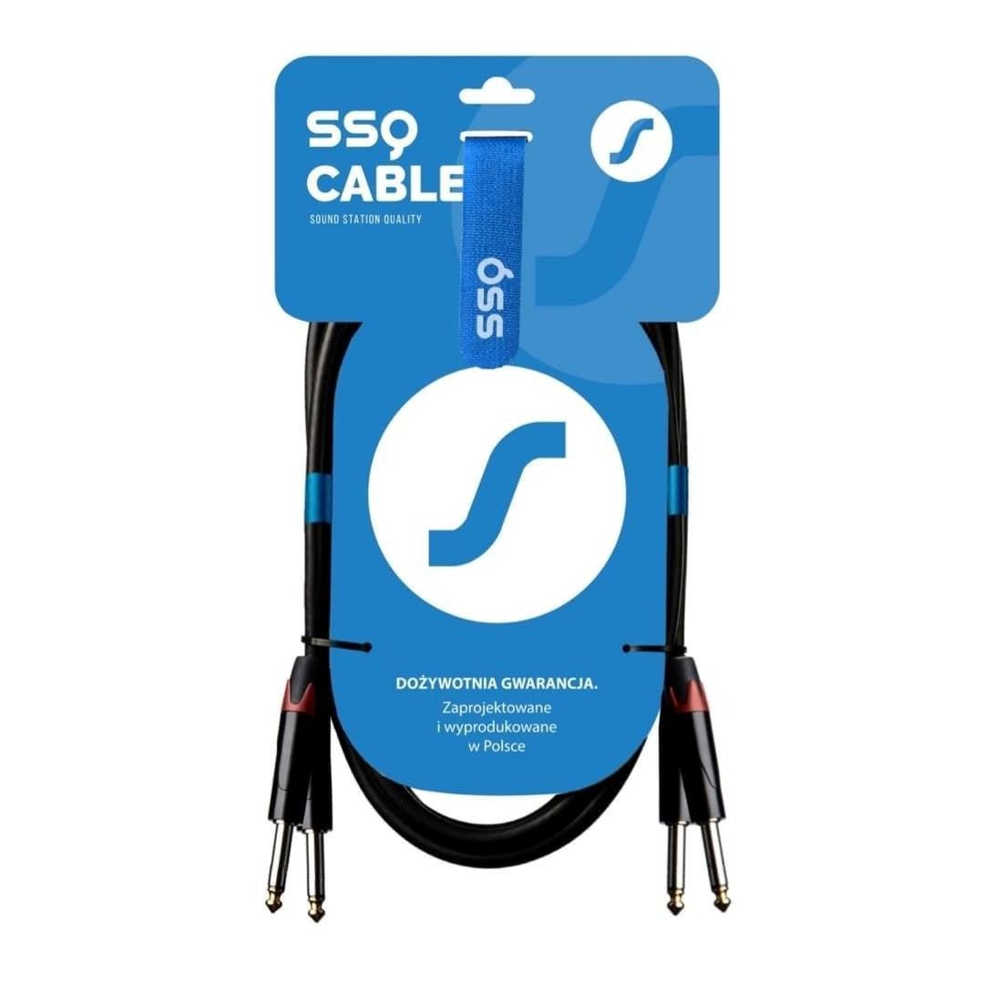 Jack-kabel SSQ JMJM3 2 x 6,3 mm mono jack til 2 x 6,3 mm mono jack - 3 m