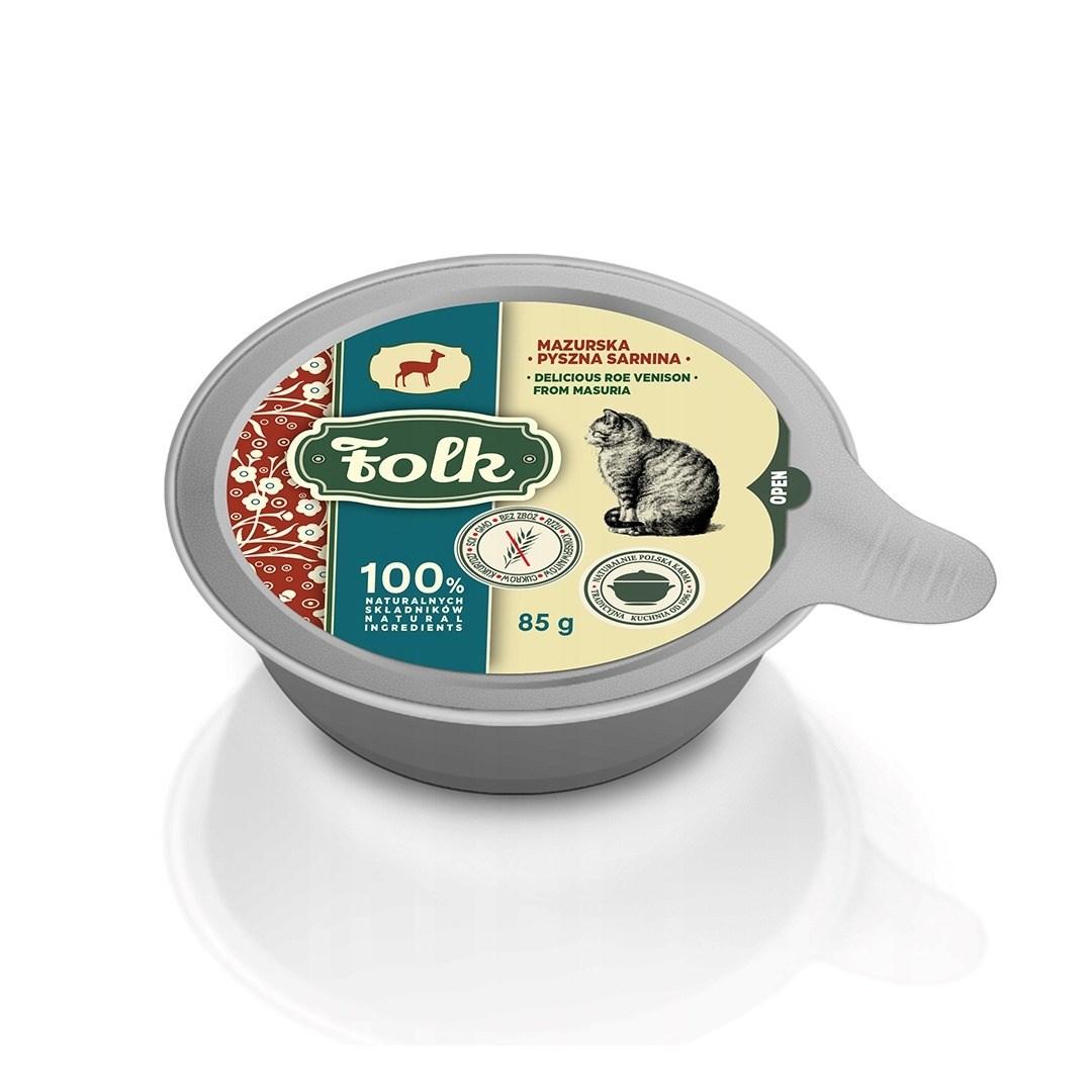 Vådfoder til kat Folk Delicious Masurian Venison Mono - 85 g