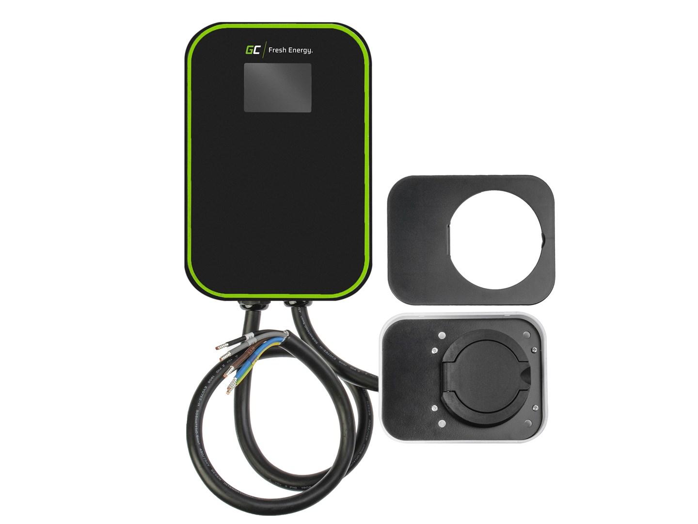 Ladestation Green Cell EV PowerBox EV15RFID Type 2 22 kW 32 A - sort