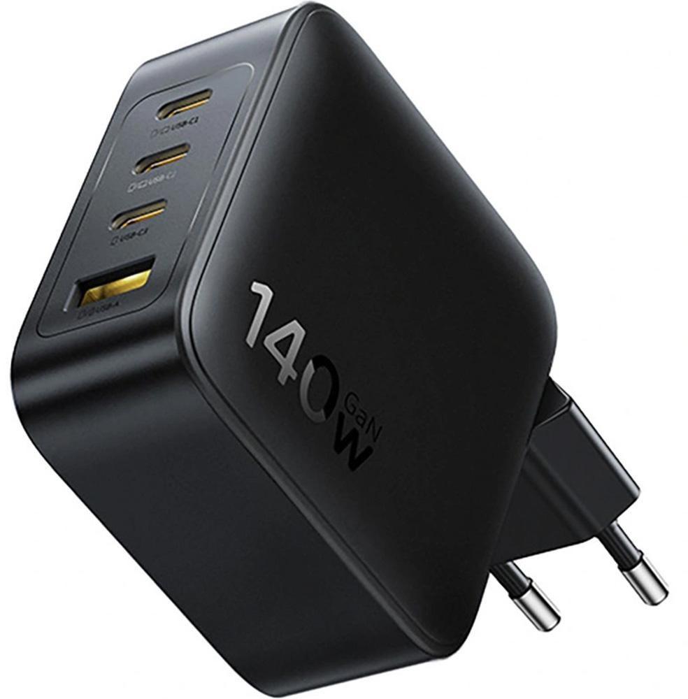 Vægoplader Baseus GaN EnerFill FH11 140 W 3 x USB-C PD + USB-A - sort