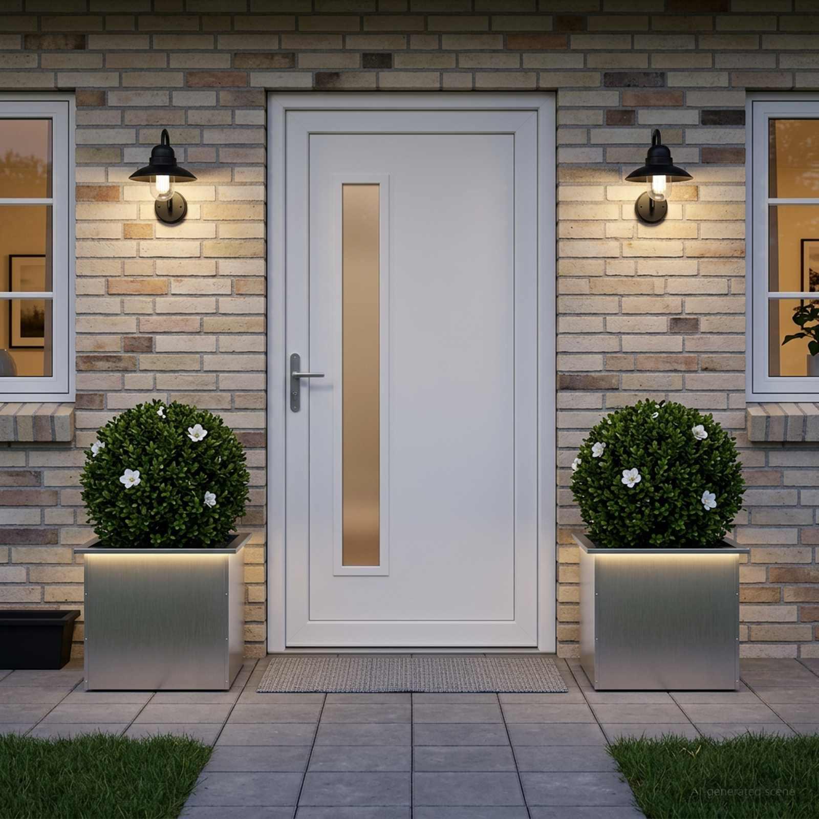 vidaXL Plantekasse med LED 2 stk. Sølv 50 x 60 x 48 cm Rustfrit stål