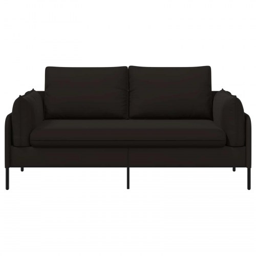 2-personers sofa i sort fløjl - 188 x 81 x 89 cm