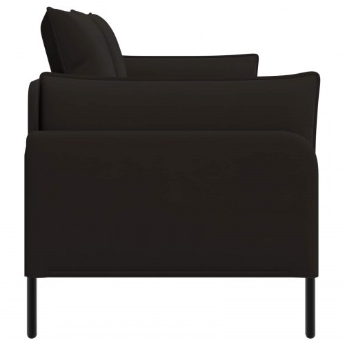 2-personers sofa i sort fløjl - 188 x 81 x 89 cm